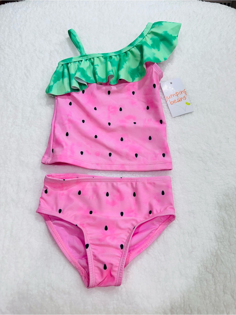 Girl’s Jumping Beans Light Pink & Green Watermelon Tankini Set